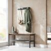 Umbra Modern, Simple and Space-Saving Rack with 5 Movable Hooks for Jackets, Coats, Scarves, Handbags and Mor, Wood/ABS, Black, 5 Haken