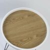 ASPECT Maisie Wood and Steel Side End Table-Ash Veneer Top, Black Hairpin Style Legs, Metal, 40 dia x 49(H) cm