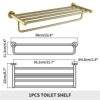HIGOH Towel Racks, Bathroom Towel Rack Wall Mounted Towel Holder,Bathroom Accessories Towel Rack Shelf,Brushed Towel Hanger,Wall Mounted Towel Ho