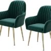 dining chair Office Reception Chairs Business Dining Chairs Set Desk Chair Set of 2, Modern Dining Chair Leisure Chair Armchair Cloth Art Gold Ve