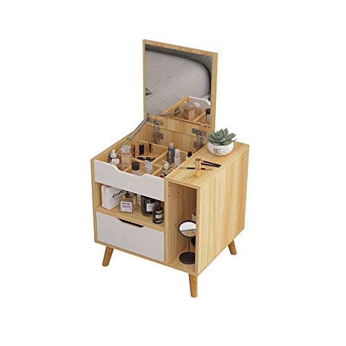 DINGZZ Nordic Dressing Table with Drawer Wood Dresser Nightstand Bedroom Furniture Mini Bedside Table Wedding Furniture