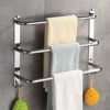 With Hook Towel Rack With Three Rods SuS 304 Stainless Steel,Bathroom Wall-Mounted Towel Rail Easy To Clean(Color:80cm)