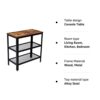Alpika 3-Tier Retro Side Table, Console Table with Storage Rack, Narrow Nightstand for Small Spaces, Mesh Shelf for Living Room, Bedroom, Entrywa