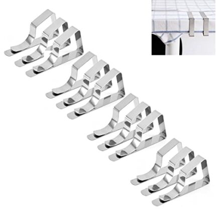 XINYUXUANXUAN 12 Pcs Table Cloth Clips Adjustable Tablecloth Clips Table Cover Clamps Trapezoid Rustproof Table Cloth Holders for Outside Home Di