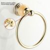 RAKUTE Bathroom Light Luxury Golden Stainless Steel Towel Ring, Towel Hanger Holder, Towel Rack, Towel Rail Bathroom Ring