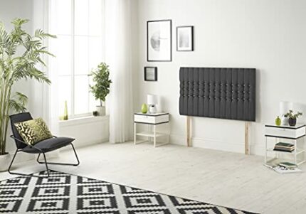 Somnior Beds Bed Centre Galaxy Small Single 82cm Plush Black Headboard With Wooden Struts