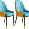 dining chair Office Reception Chairs Business Dining Chairs Set Kitchen Modern Kitchen Dining Chairs Set of 2 Water Proof PU Leather Side Chair w