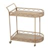 FGHOEV Homestay Dormitory Rattan Kitchen Island Simple Restaurant Balcony Double Layer Cart Coffee Shop Storage Trolley
