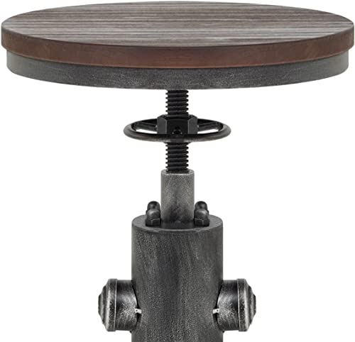 Topower Industrial Bar Table 31.5-41.3" Adjustable Pub Table Kitchen Dining Coffee Bistro Table