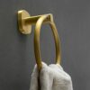 HIGOH Towel Racks,Bath Towel Holder,Bathroom Hand Towel,Nordic Towel,Bathroom Towel Rack,Brushed Simple Space Aluminum round Towel Hanger