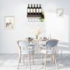 Wall Mounted Wine Rack with Glass Holder Metal Wine Shelf Champagne Bottle Holder Hanging Rustic Wine Holder Floating Wine Shelf for Kitchen, bro