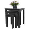 AERATI Nest of Tables Set of 3 Nesting Coffee Tables Solid Wood legs Side End Lamp Tables Bedside Tables for Living Room