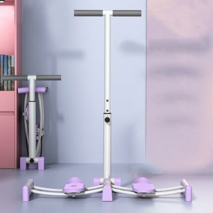 2 In 1 Leg Trainer, Ski Machine Pelvic Floor Muscle Exerciser, Foldable Leg Exerciser, Liftable Armrest and Skid Pedal, Fitness Stepper for Bodyb