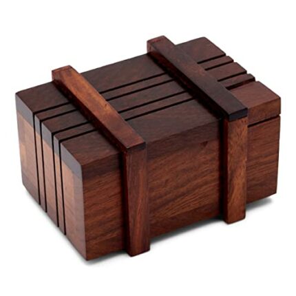 NKlaus 11621 Mysterious Maritime Wooden Box 7.5 x 5 x 3.5 cm with Secret Compartment and Hide Lockable Perfect as a Treasure Chest or Gift