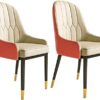 dining chair Office Reception Chairs Business Dining Chairs Set Kitchen Modern Kitchen Dining Chairs Set of 2 Water Proof PU Leather Side Chair w