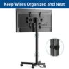 RFIVER Mobile TV Stand on Wheels for 23-55inch LCD LED Flat/Curved Screen TVs,Height Adjustable Rolling TV Cart Portable Floor Stand Trolley up t