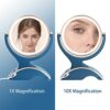 Snowflakes Lighted Mirror with Magnification- 1x/10x Double Sided 360 Degree Vanity Magnification Mirror Light Dual Power.(Blue)