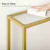 HOOBRO Console Table, Tempered Glass Sofa Table, Gold Hallway Table, Slim Entryway Table, 75 x 22 x 80 cm, Modern Display Table for Living Room,