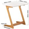 Zoopolyn Tv Tray Table Bamboo Tv Dinner Table Z Shaped end Table for Sofa Couch Laptop Living Room Bedroom White