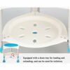 CHEWO Bath Stools,Round Shower Stool Bath Stool with Padded Rotating Adjustable Legs Blue Non-Slip Seat Bath Bench Lightweight with Storage Shelf