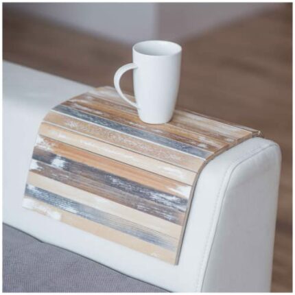 Sofa arm tray table couch bedside wood coaster coffee cup foldable protector mat tv chair armrest caddy end tables trays (vintage)
