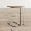 ASPECT Alana Wooden Top Side End Laptop Table/Sofa Couch Console Stand, Steel Vintage, 40x40x60 cm