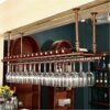 Stylish Simplicity Down Wine Rack, Retro Wrought Iron Wine Rack, Goblet Rack Home, Restaurant Kitchen Bar Decoration Floating Wine Rack Adjustabl