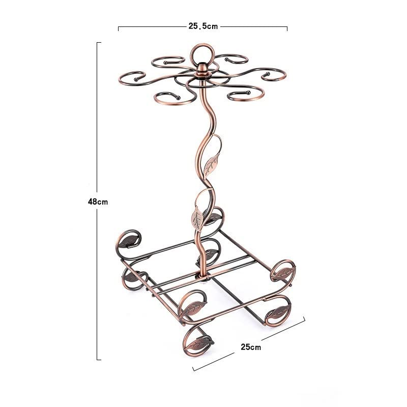 TFIIEXFL European Double Bottle 6Cups Wind Rack Leaf G-Shaped Cup Holder Goblet Wine Storage Basket Bar Family Wine Tools