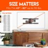 ECHOGEAR Full Motion TV Wall Mount for TVs Up to 82" - Works with Any Stud Spacing Up to 24" - Smooth Extension, Swivel, & Tilt - Wall Template f