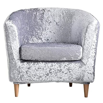 Mingfuxin Crushed Velvet Tub Chair Covers, 2 Pieces Armchair Sofa Slipcovers with Cushion Cover, High Stretch Soft Tub Sofa Covers Furniture Prot