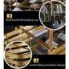 PIBM American Wrought Iron Wine Rack Creative Upside down Fashion Creative Wine Glass Rack Double Wine Rack Home Bar Adjustable J1014, a , 150x35