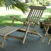 Ambientehome Teak Side Table, Approx. Ø 40 cm, Balcony Table, Garden Table
