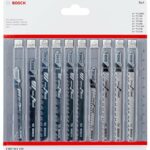 Bosch Professional 10-Piece Jigsaw Blades Set (for Wood, Accessories for Jigsaws with T-Shank)