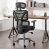 Ximstar Ergonomic Office Chair,Home Office Desk Chair with Adjustable Headrest & Armrest, High Back Mesh Computer Chair with Thickened Cushion &