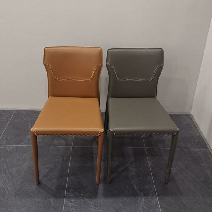 LXXSH Saddle Leather Dining Chair Single Relaxed Chair Dining Stool Furniture Furniture Chairs for Kitchen