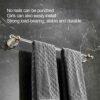 HIGOH Towel Racks, Towel Rail for Bathroom,Crystalen Single Rod Hand Towel Holder,Bathroom Transparent Light Wind Towel Rod,Bathroom Shelf Free o