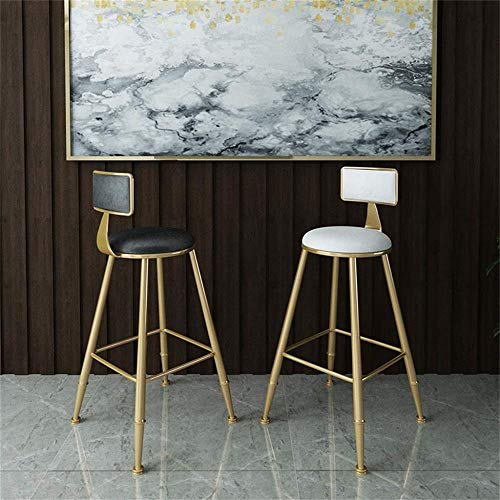 AANAN Stools,Stool,Bar Stool Dinner Chairs Pub Bar Heigh Barstool, Modern Contemporary Dining Caf Chairs with Black Seat and Backrest/45Cm