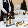 Acrylic Bottle Holder | Wine Display Riser | 6 Bottles, 2 Tier Rack | Bar Counter-Top Display Stand | Wine Rack Holder for Kitchen, Pantry, Fridg