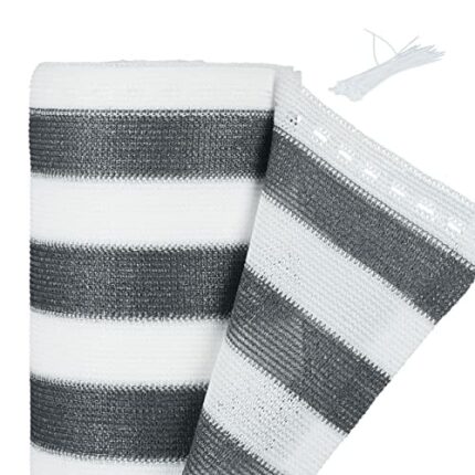 Relaxdays Garden Privacy Screen, for Balcony & Patio, UV Resistant, HDPE, 1.2 m x 6 m, Grey/White