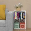 Rerii Small Bookshelf Bookcase for Small Spaces, Bed Side End Table 3 Tier 2 Shelf, Mini Little Book Shelf Case for Kids Room Bedroom Living Room