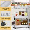 SPACEKEEPER Storage Trolley 3-Tier Slim Storage Cart Slide Out Rolling Utility Cart Mobile Shelving Unit Trolley Organizer Cart for Kitchen Bathr
