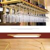 SUCHETA Hanging Wine Rack with Glass Holder and Shelf, Wine Glass Holder Upside Down Wine Rack，Bar Hanging Glass Rack, Golden Wine Glass Rack, Wi