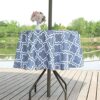 3E Home Patio Round Outdoor Tablecloth Waterproof with Umbrella/Parasol Hole and Zipper[52 inches (132 cm) Palm leaf]