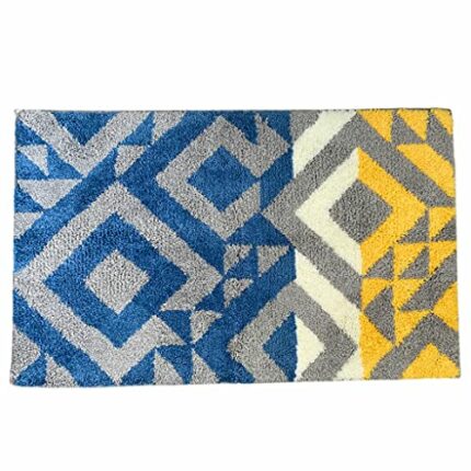 eBoutik Door Mat Doormat Machine Washable Barrier Mat Dirt Trapper TPR Non Slip Technology Carpet (Multi-Colour Grey Diamonds, 50cm x 80cm)