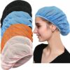 4 Pack Chef Hat Kitchen Cooking Chef Cap Adjustable Food Service Hair Nets Reusable Washable Mesh Bouffant Beanie