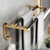 HIGOH Towel Rack Double Towel Rail,Multifunction Wall Mounting Towel Rack,2-Armed Towel Holder with,Aluminum,Bathroom Hardware