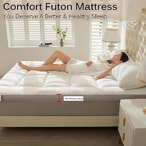 UE-MAOLU Japanese Tatami Mattresses, Futon Thicken Floor Mattress Soft Portable Sleeping Pad Foldable Roll Up Double Single Mattress Floor Lounge
