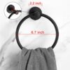 Care 4U Matte Black Towel Ring, Modern Kitchen Hand Towel Holder for Bathroom Wall Mounted, SUS304 Stainless Steel Bathroom Towel Rack