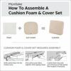 Classic Accessories Montlake FadeSafe Water-Resistant 21 x 20 x 4 Inch Patio Lounge Back Cushion, Antique Beige, Outdoor Loveseat Cushions