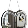 Aeveco Heart Shaped Silver Mirror for Wall Decoration with Crystal Crush Diamond, Dimention12x12x0.5 inch, Wall Hang Frameless Wall Mirror, Spark